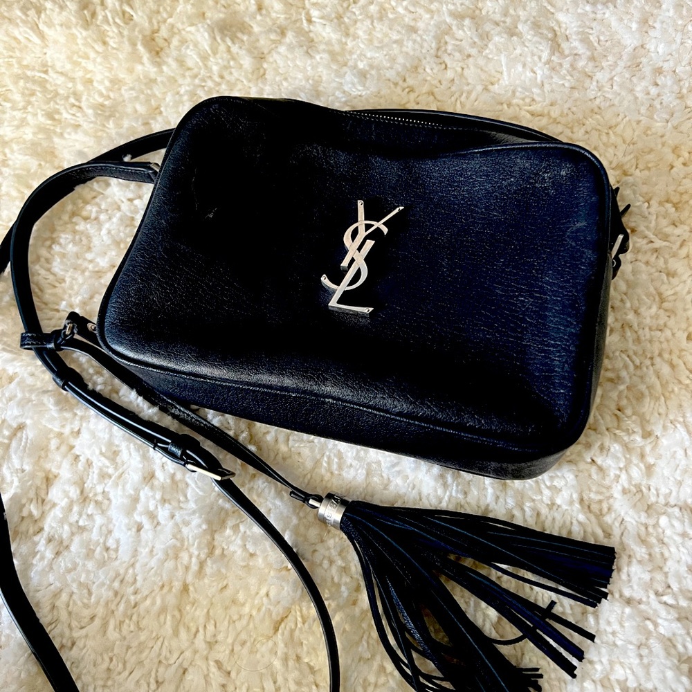 YSL Cross Body Camera Bag Black